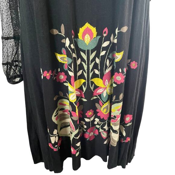 Scrapbook Black Sheer Lace Overlay Dress Crisscross Neckline Sz MED Whimsygoth - Picture 9 of 11